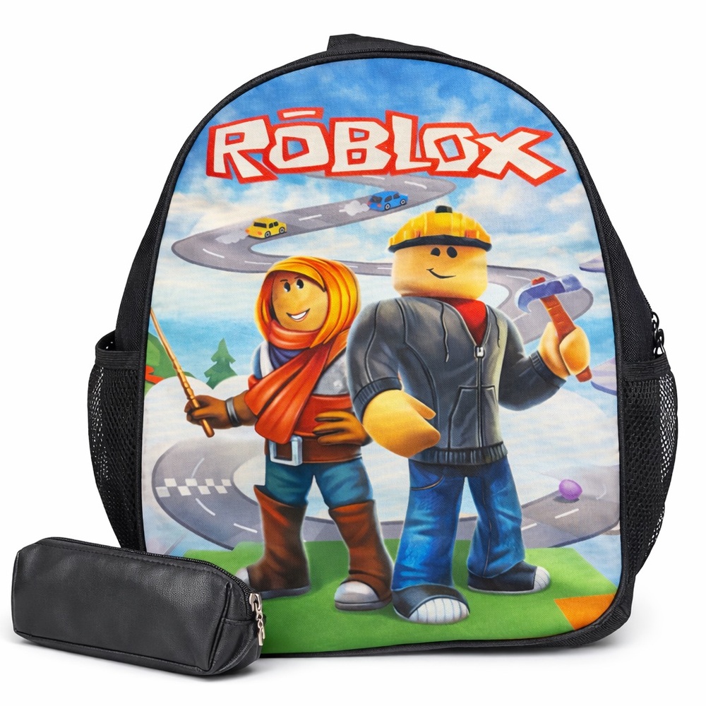 Licensed Roblox Backpack w/ Pencil Case Kids School Bag 16 in light weight